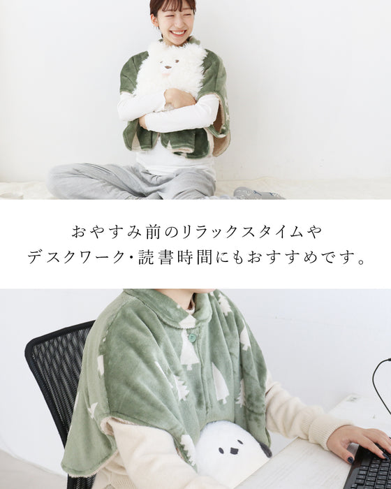 エコ/節約/+4℃ 体の温度で発熱＆保温する おやすみポンチョ