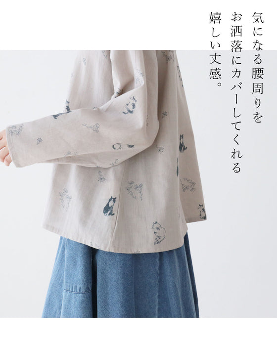 着るだけで癒される手描きネコと着心地 トップス