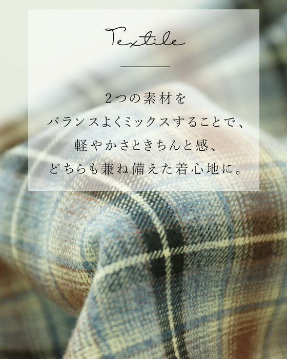優しく穏やかな色合いチェックワンピース