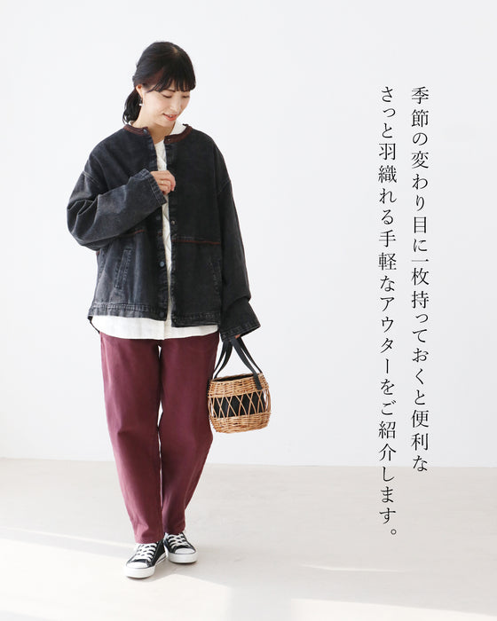 首元柔らか着心地なデニムアウター