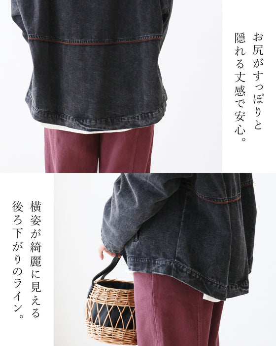 首元柔らか着心地なデニムアウター
