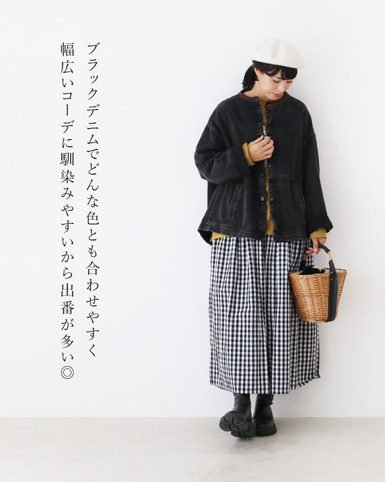 首元柔らか着心地なデニムアウター