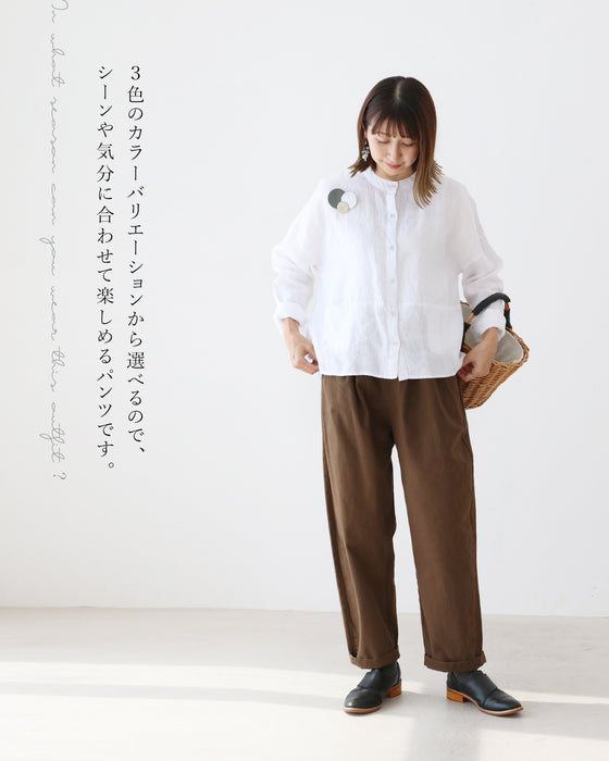 楽ちん伸縮なのにすっきり見える万能パンツ