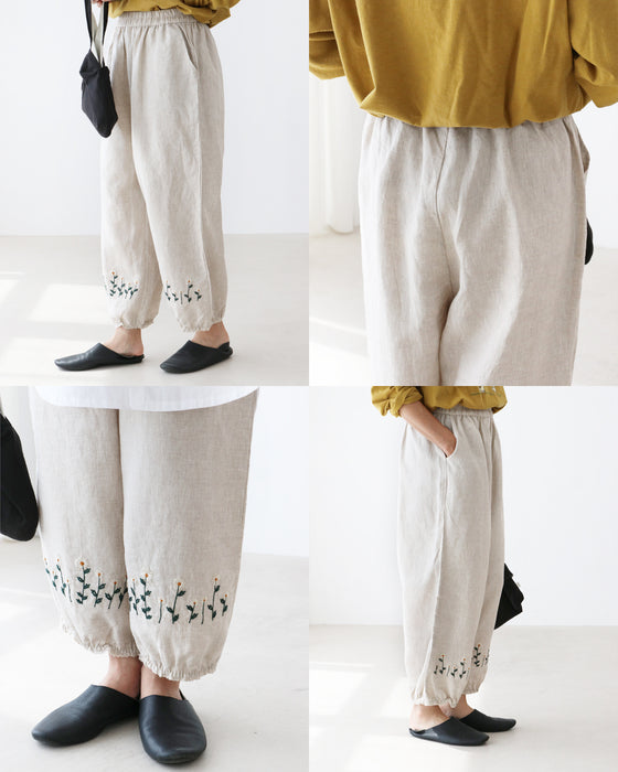 刺繡でときめくふんわりパンツ