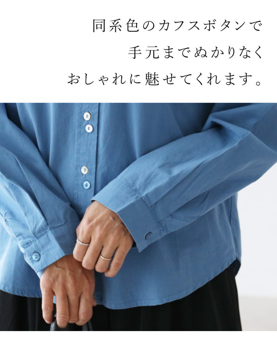 (全2色）視線を惹きつける整わないボタンの可愛さ　シャツ