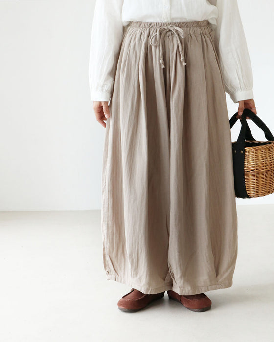 〈全2色〉ゆったりダブルガーゼパンツ