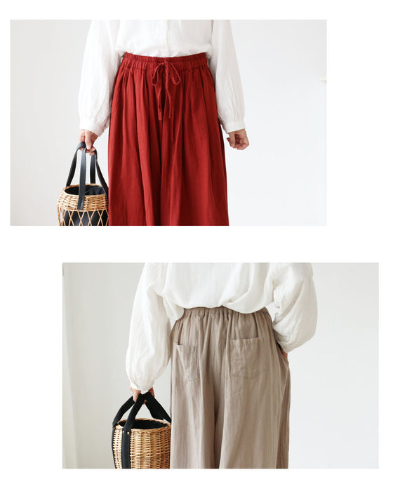 〈全2色〉ゆったりダブルガーゼパンツ