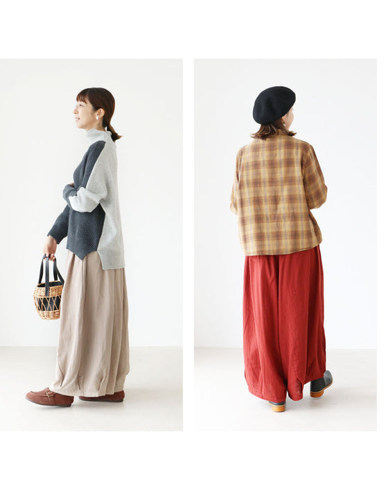 〈全2色〉ゆったりダブルガーゼパンツ