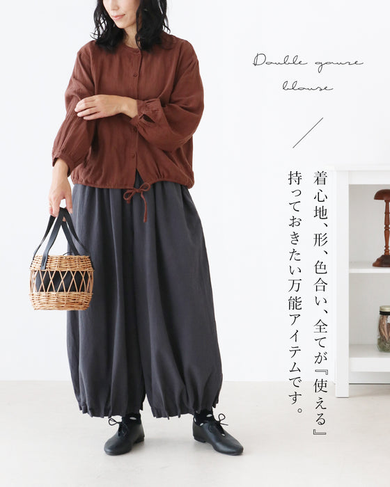 〈全2色〉シルエット自在な万能ブラウス