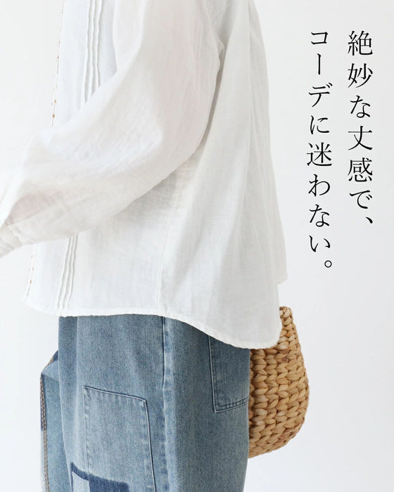 さりげなく目を引く彩り刺繍ガーゼブラウス – ONE PEACE ONLINE