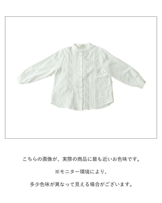 さりげなく目を引く彩り刺繍ガーゼブラウス – ONE PEACE ONLINE