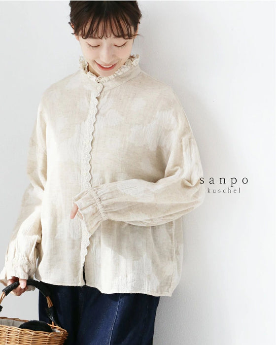 花模様ブラウストップス