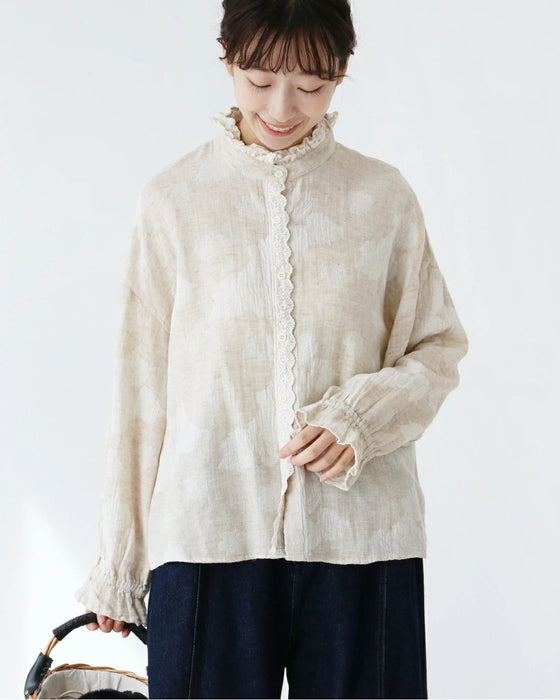 花模様ブラウストップス