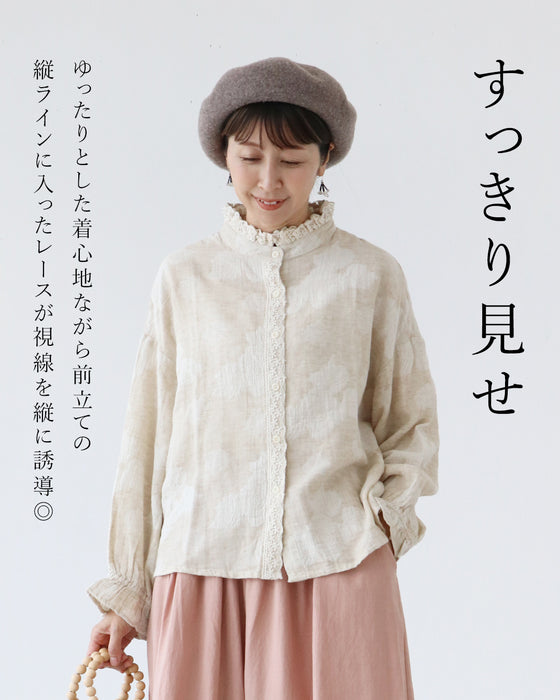花模様ブラウストップス