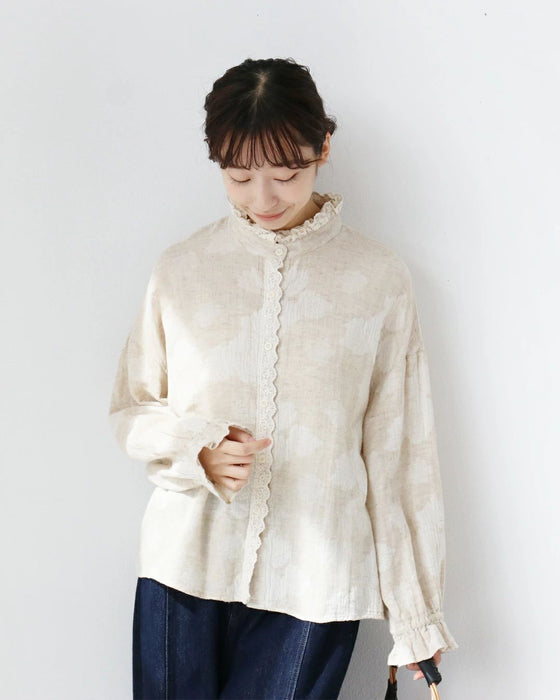 花模様ブラウストップス