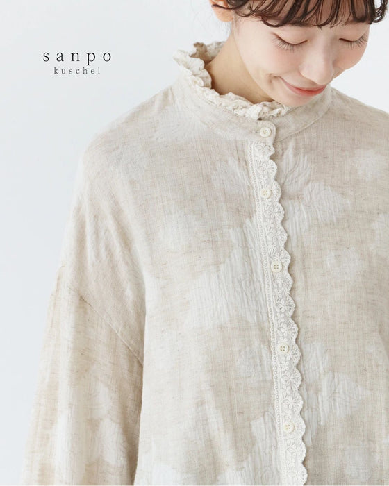 花模様ブラウストップス