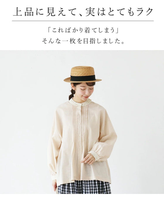 体型カバーも叶う、上品着映え綿麻ブラウス