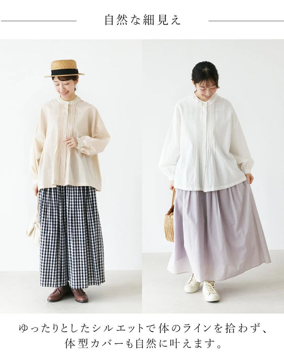 体型カバーも叶う、上品着映え綿麻ブラウス