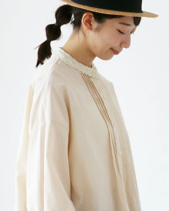 体型カバーも叶う、上品着映え綿麻ブラウス