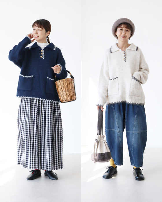 (全2色）配色トップス