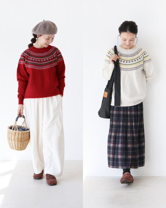 〈全2色〉柄ニット