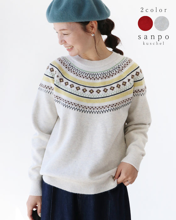 〈全2色〉柄ニット