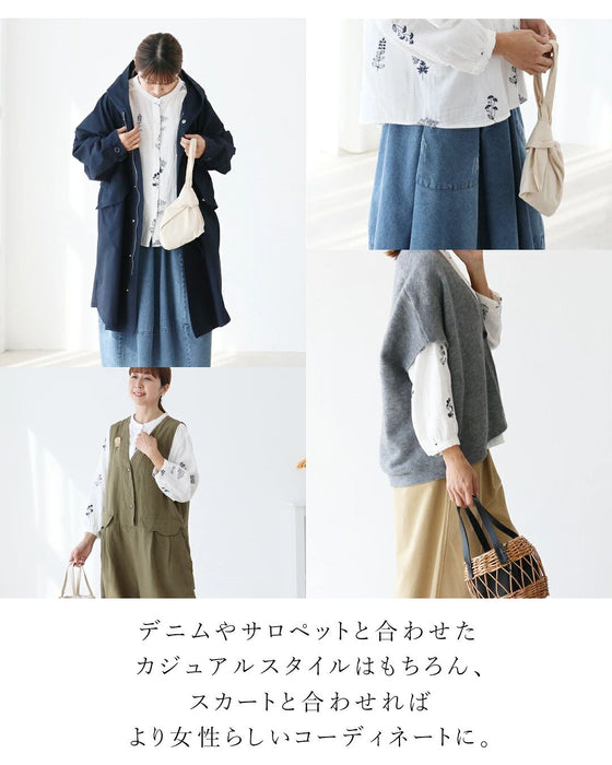 やさしく華やぐ、ナチュラル草花刺繍 ブラウス