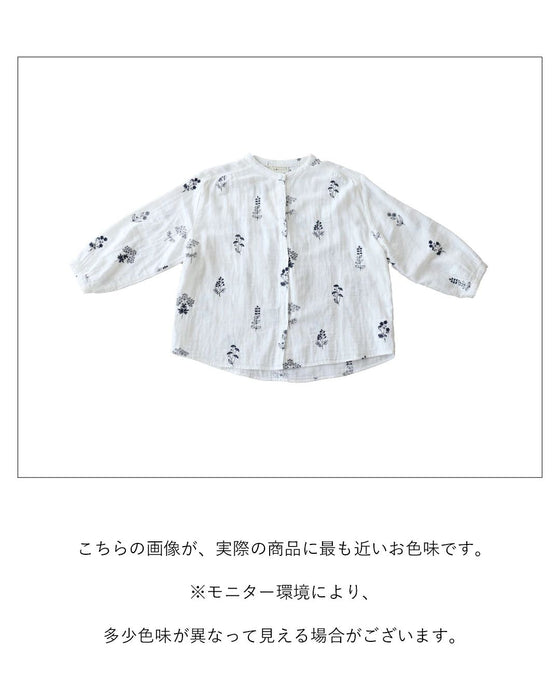 やさしく華やぐ、ナチュラル草花刺繍 ブラウス