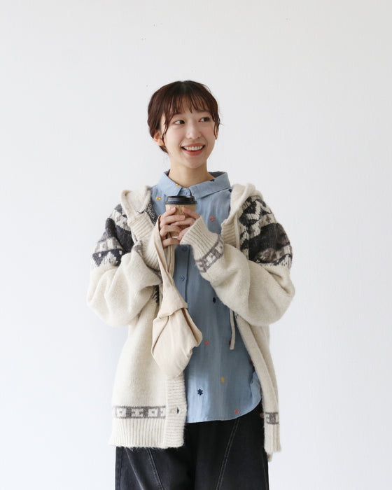 あたたかダッフルニットカーデ