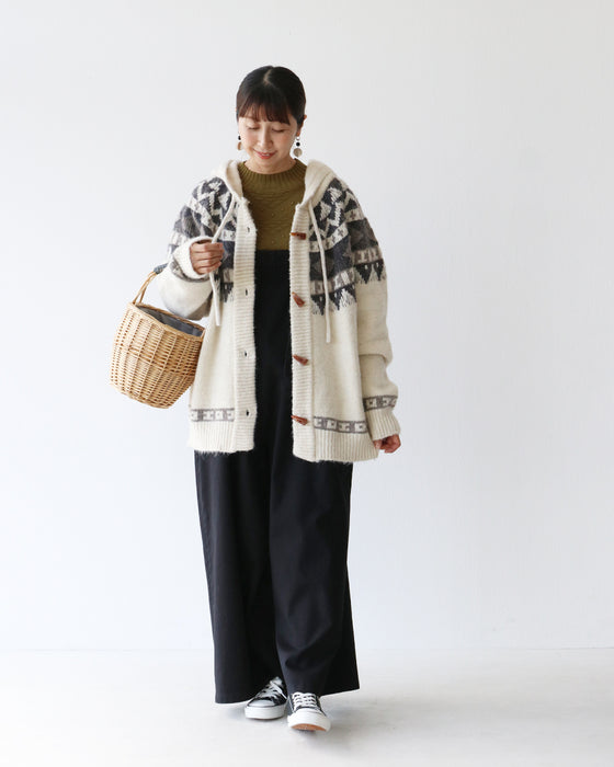 あたたかダッフルニットカーデ