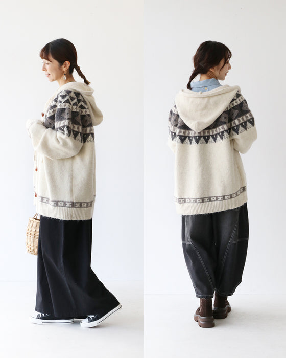 あたたかダッフルニットカーデ