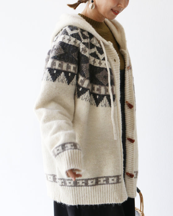 あたたかダッフルニットカーデ