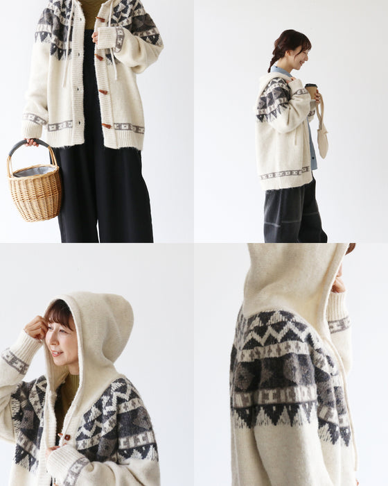 あたたかダッフルニットカーデ