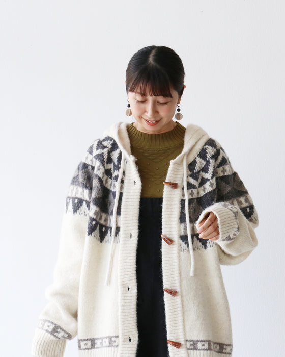 あたたかダッフルニットカーデ