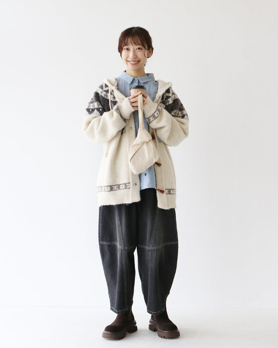 あたたかダッフルニットカーデ