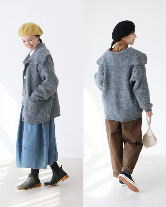 ビッグカラーでつくる自然な可愛さ カーディガン