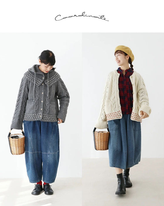 〈全2色〉取り外せる暖かさフードセットカーディガン