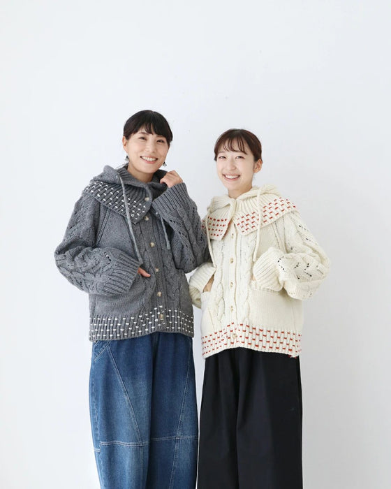 〈全2色〉取り外せる暖かさフードセットカーディガン