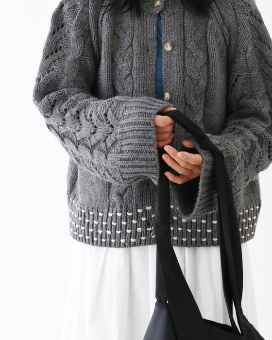 〈全2色〉取り外せる暖かさフードセットカーディガン