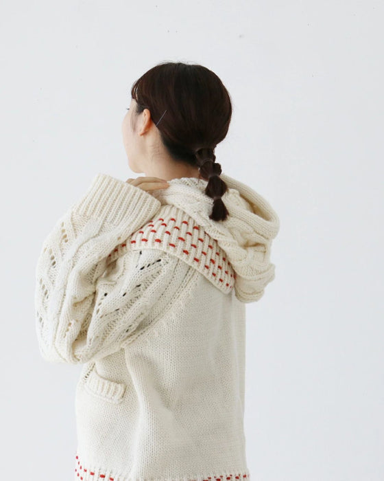 〈全2色〉取り外せる暖かさフードセットカーディガン