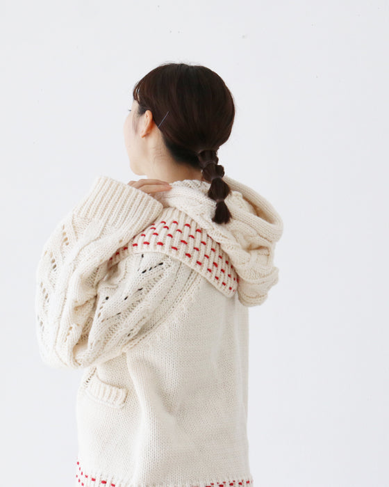 〈全2色〉取り外せる暖かさフードセットカーディガン