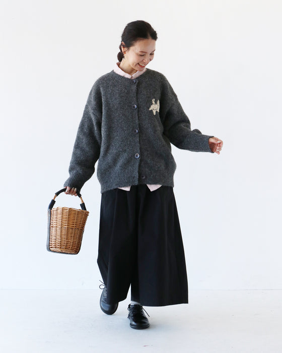 わんにゃん集合刺繍カーディガン