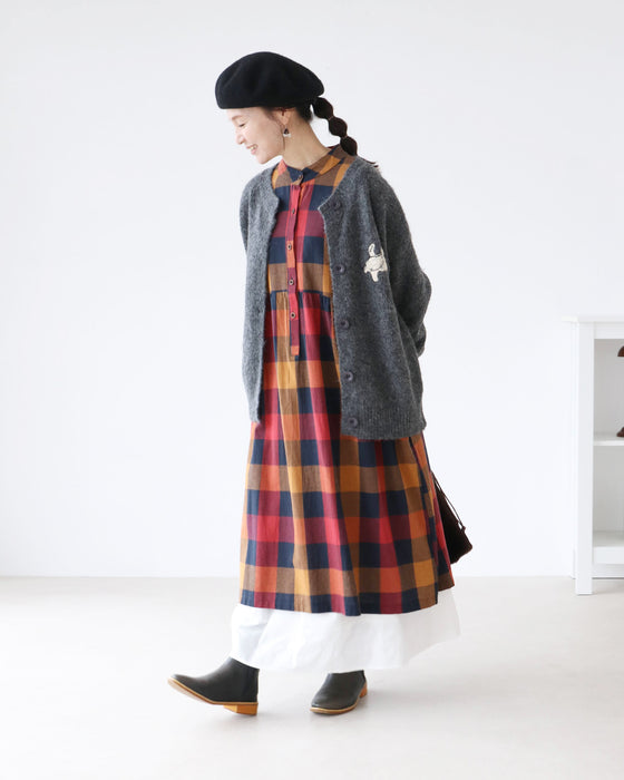 わんにゃん集合刺繍カーディガン