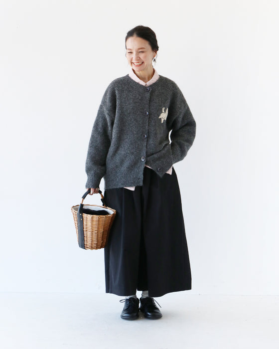 わんにゃん集合刺繍カーディガン