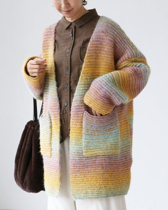 虹色グラデカーデコーディガン