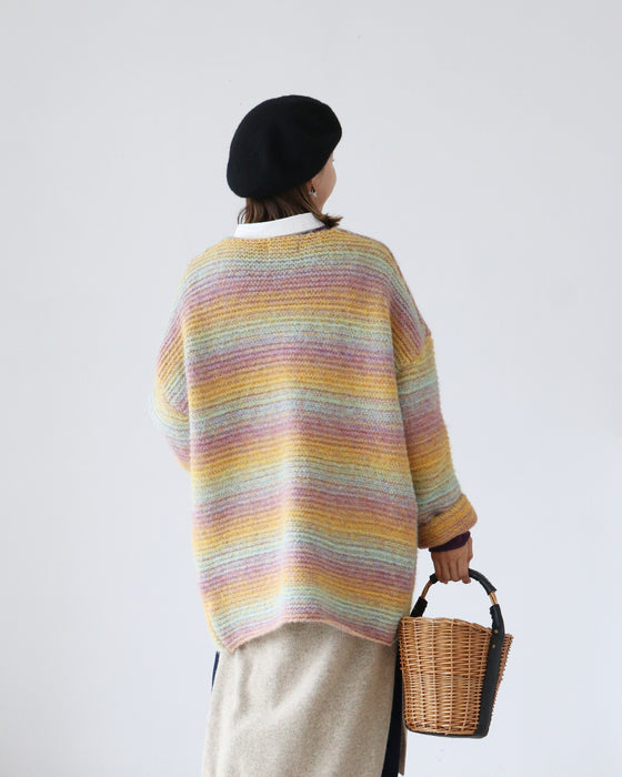 虹色グラデカーデコーディガン