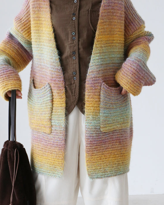虹色グラデカーデコーディガン