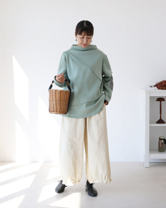 裾フリルコットンパンツ