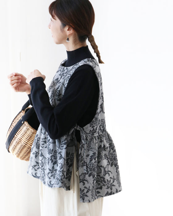 花織りデニムベスト