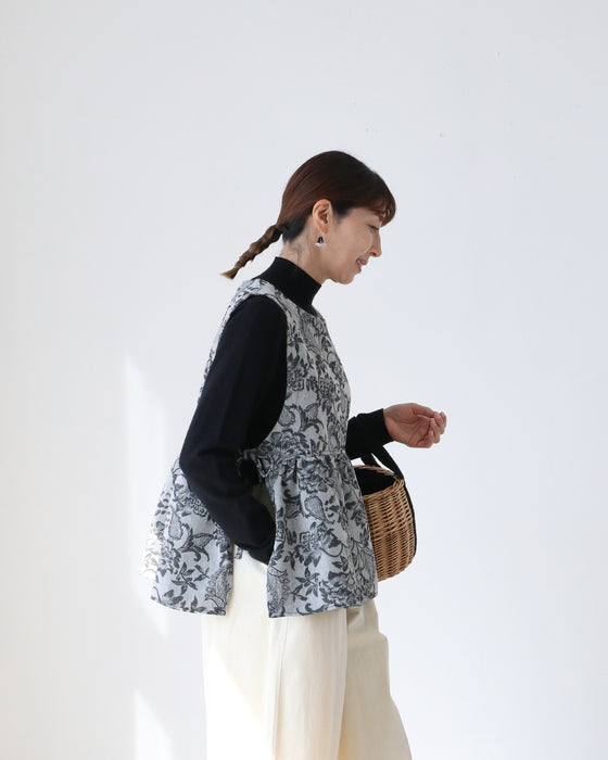 花織りデニムベスト